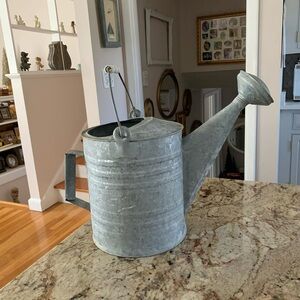 Vintage Metal Galvanized Watering Can Garden Decor